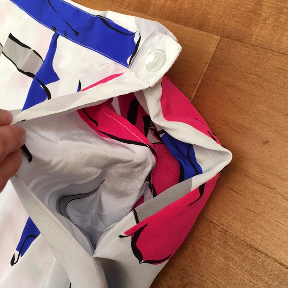 100% Silk floral print A-line flowy midi skirt - Picture 4 of 7